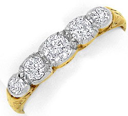 Foto 1 - Original antiker Diamant-Ring 0,42ct Gelbgold-Weißgold, S4173