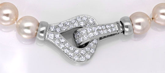 Foto 3 - Akoya Traum Perlenkette  9mm 1.3ct 53 Diamanten Schmuck, S6670