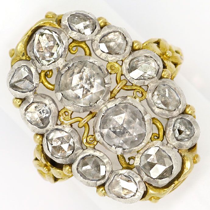 Foto 2 - Sensationeller antiker Ring riesige Diamantrosen 3,15ct, S9930