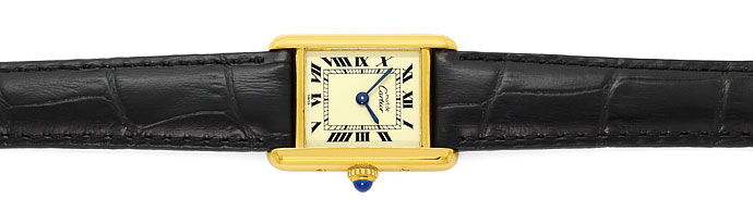 Foto 1 - Must de Cartier Vermeil Damen Uhr, 925 Silber vergoldet, U1635